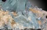 Blue Barite Crystals on Calcite - Stoneham, Colorado #33785-2